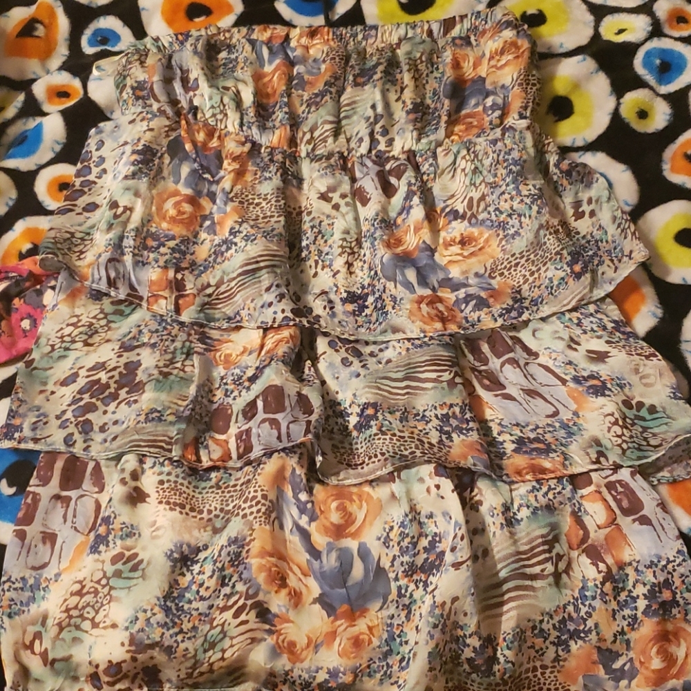 Uniquely patterned mini dress